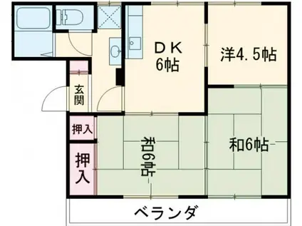 フレグランス野代(3DK/2階)の間取り写真