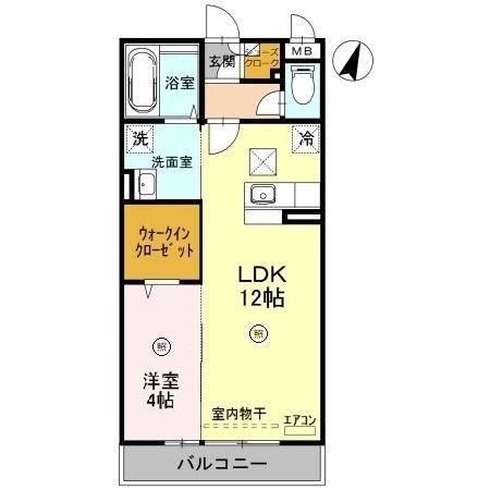 ヴェルドミール II(1LDK/2階)の間取り写真