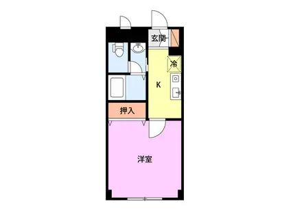 アバンウェル細貝(1K/2階)の間取り写真
