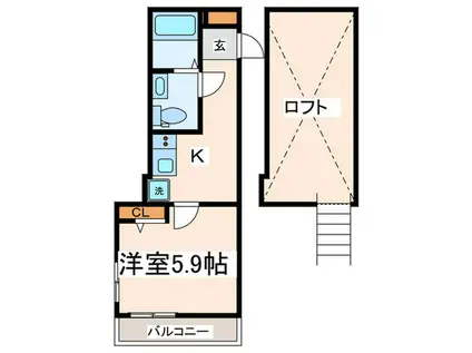 エルソール羽沢(1K/2階)の間取り写真