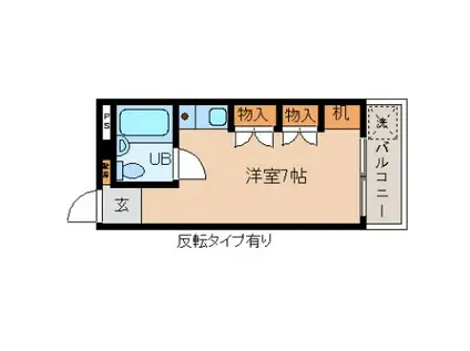 アップビート・ニッシン(ワンルーム/2階)の間取り写真