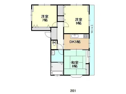 柴崎マンション(3DK/2階)の間取り写真