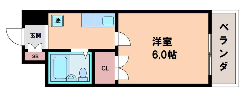 石田マンション(1K/6階)の間取り写真