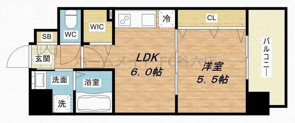 プレサンス梅田東アルファ(1DK/3階)の間取り写真