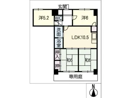 サンラブール(4LDK/1階)の間取り写真