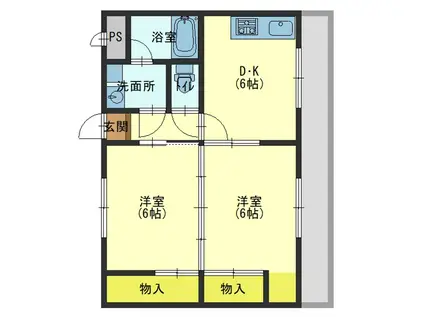 第9中村マンション(2DK/2階)の間取り写真