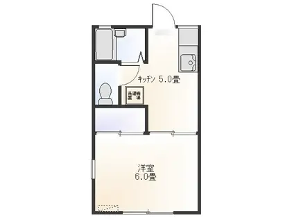 グローリーハイム(1K/1階)の間取り写真