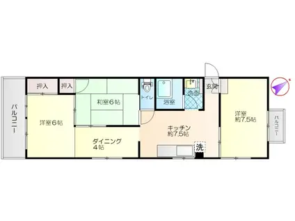 サンノーマンション(3DK/2階)の間取り写真