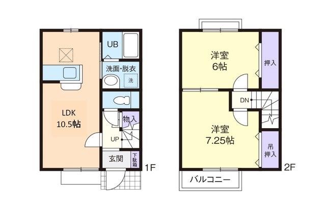 下妻リーズホールドII(2LDK/1階)の間取り写真