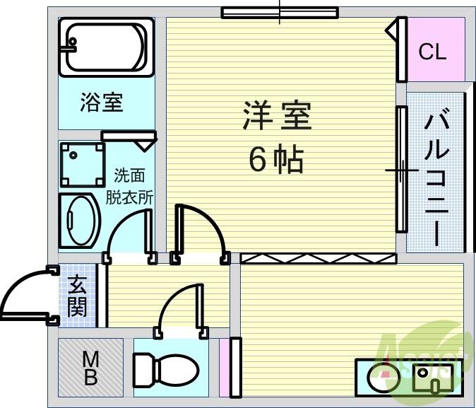 ナガタマンションⅡ(1K/2階)の間取り写真