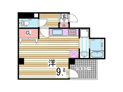 マイファーレ神戸(1K/6階)の間取り写真