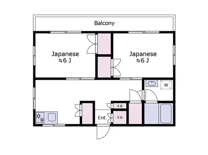 江川ハイム(2LDK/2階)の間取り写真