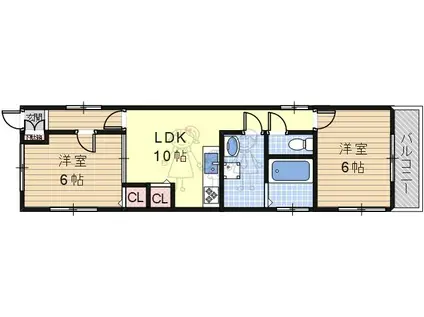松虫川崎マンション(2LDK/3階)の間取り写真