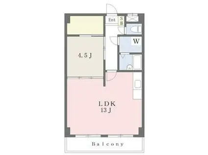 レジデンス201(1LDK/4階)の間取り写真