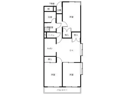 チュリス橋本(3LDK/1階)の間取り写真