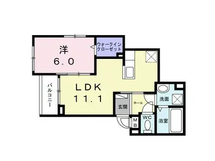 マリエレイラニ(1LDK/3階)の間取り写真