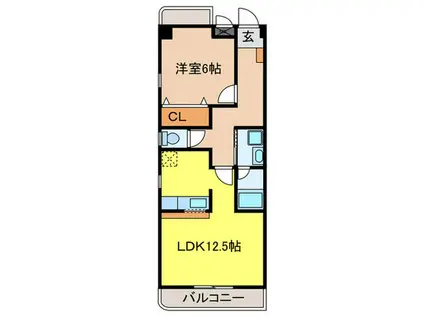 マーベラス青山(1LDK/3階)の間取り写真