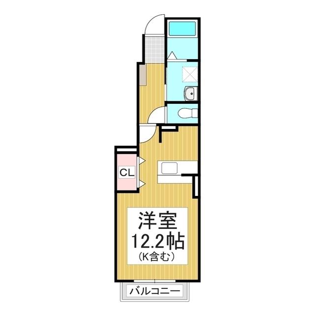 サンタクルスB(ワンルーム/1階)の間取り写真