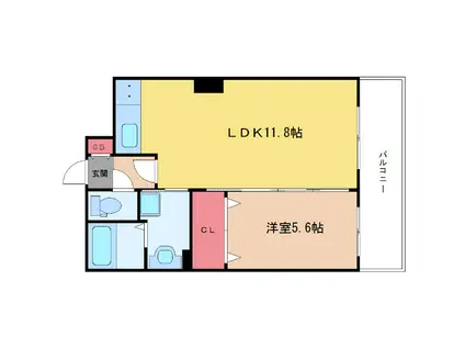 ノルデンタワー新大阪プレミアム(1LDK/24階)の間取り写真