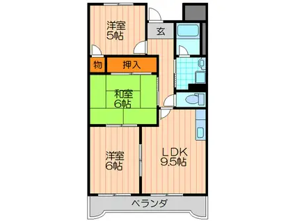 スイートシンフォニー(3LDK/2階)の間取り写真