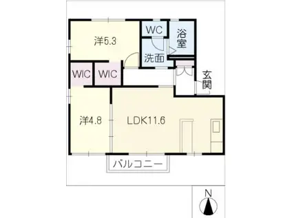 フォーレスOT(2LDK/2階)の間取り写真