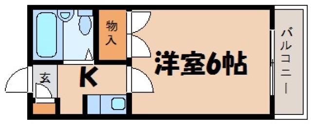 メゾン鹿籠(1K/2階)の間取り写真