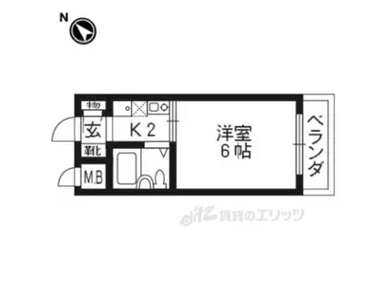 シャトーHAMADA(1K/2階)の間取り写真