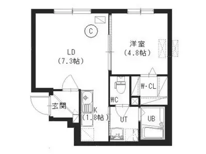 ルプリーズ澄川(1LDK/1階)の間取り写真