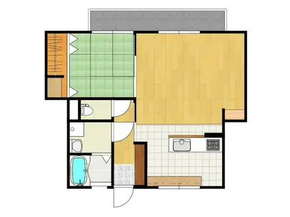 岡村ビル2(1LDK/3階)の間取り写真