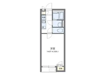 レオネクスト百合II(1K/1階)の間取り写真