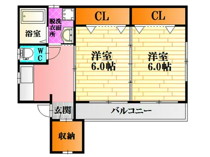 アイランド4(2K/2階)の間取り写真