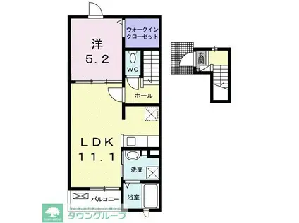 レジデンス カサノIV(1LDK/2階)の間取り写真
