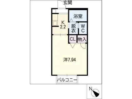 ピッセンリッツB棟(1K/1階)の間取り写真