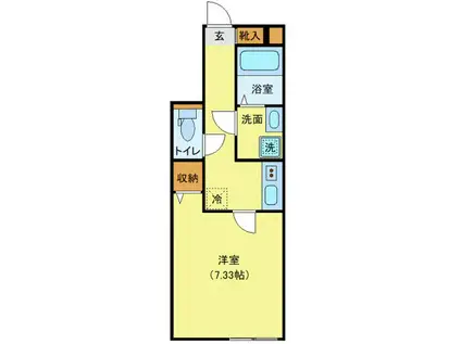 MQUARTO豊四季(1K/1階)の間取り写真