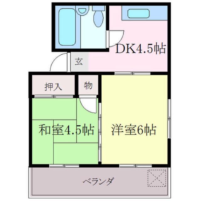宏陽ハイツ(2DK/3階)の間取り写真