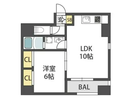 JESUS SQUARE NIPPOMBASHI(1LDK/1階)の間取り写真