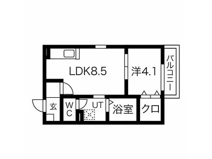 レガーロ志賀本通(1LDK/1階)の間取り写真