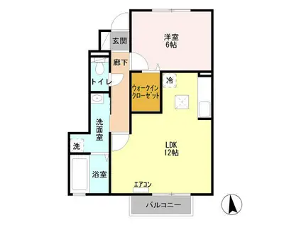 JR横浜線 相模原駅 徒歩16分 2階建 築17年(1LDK/1階)の間取り写真