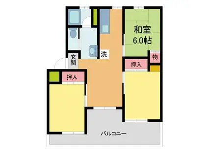 岩園サニーハイツA(3DK/1階)の間取り写真