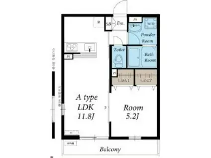 JR京浜東北線 蕨駅 徒歩19分 3階建 築9年(1LDK/2階)の間取り写真