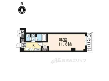 ベルセゾン京都駅前(1K/3階)の間取り写真