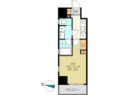 カサベルデ(1K/6階)の間取り写真