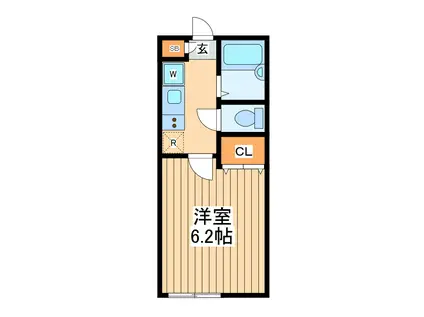 アゼストレント宮崎台(1K/1階)の間取り写真