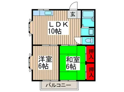 コーポヒロ II(2LDK/1階)の間取り写真
