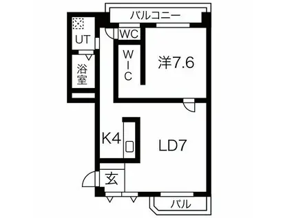 カーサENSHO(1LDK/3階)の間取り写真