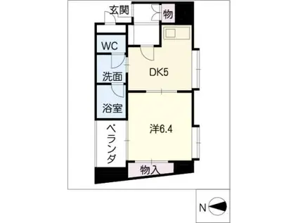 イマージュ池下(1DK/7階)の間取り写真