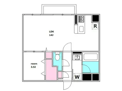 CREST RESIDENCE SHINAGAWA B棟(1LDK/5階)の間取り写真
