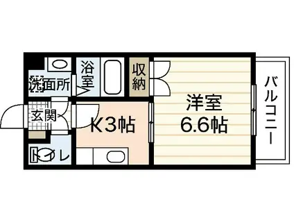 M.TERRAZA(1K/1階)の間取り写真