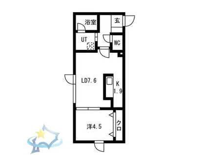 ハイヒルズ(1LDK/3階)の間取り写真