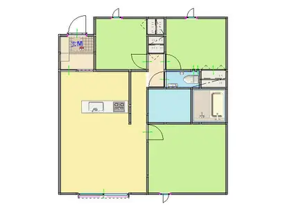 あけぼのアパート (3LDK/1階)の間取り写真